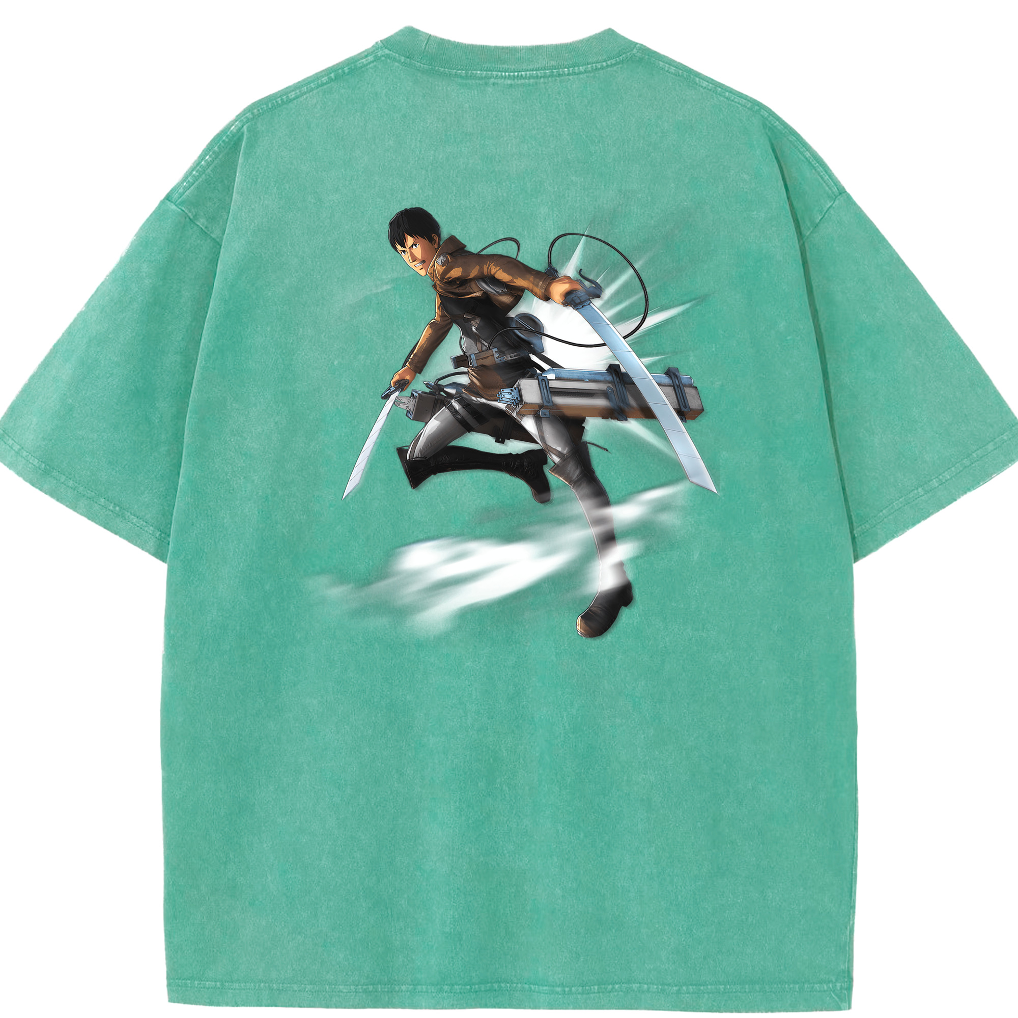 （画像用） 進撃の巨人 ベルトルト・フーバー Attack on Titan Bertholdt Hoover 綿100% ヴィンテージ風 半袖Tシャツ（背面プリント）